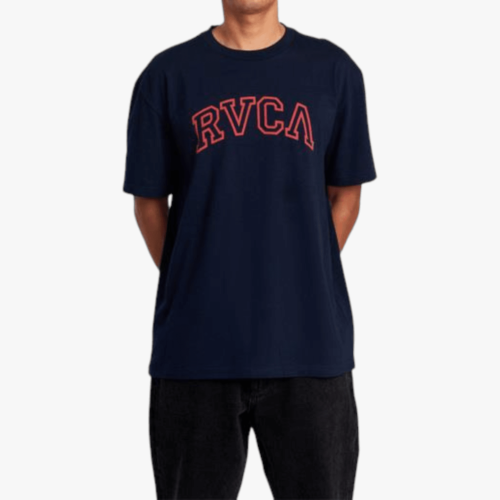 Rvca Mens Arched Short Sleeve Tee Navy Marine | Rvca