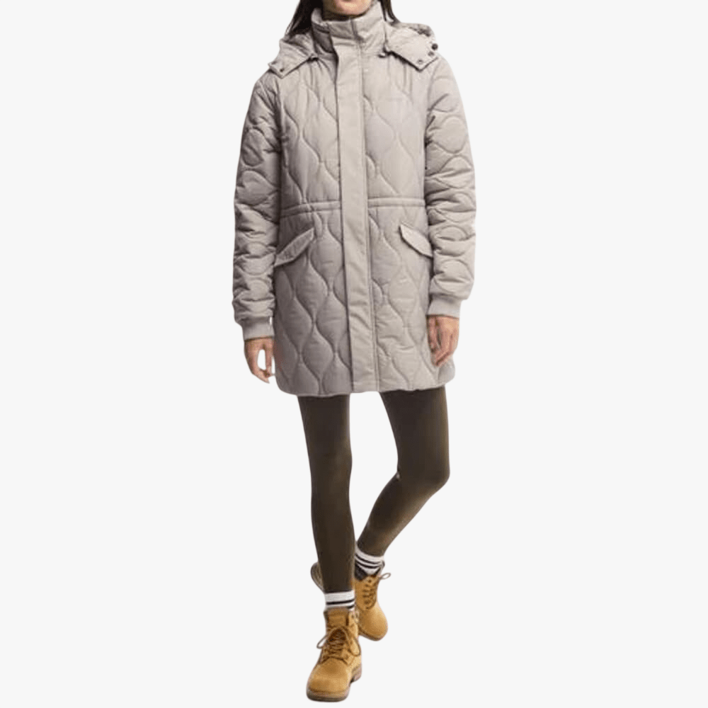 Jeep Womens Longer Length Puffer Jacket Khaki | Jeep
