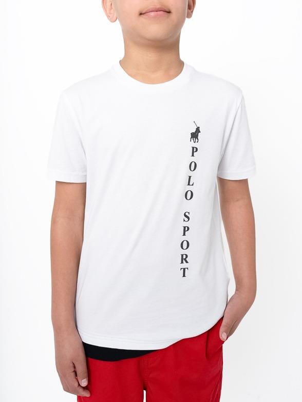 Polo Boys Dave Printed Tee White | Polo