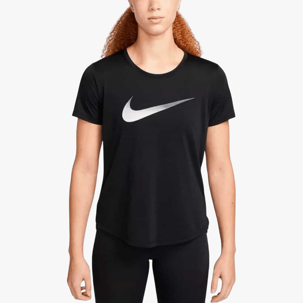 Nike Womens One Dri-Fit Swoosh Short Sleeved Top Black | Nike