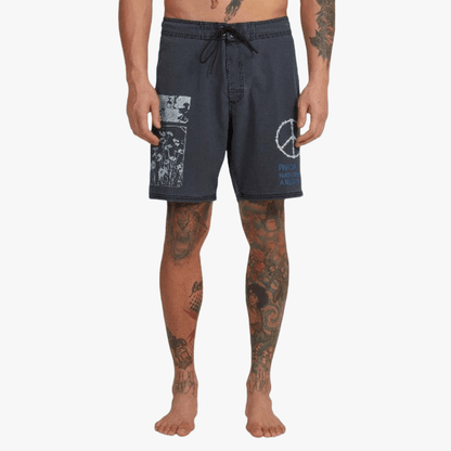 Rvca Mens Anthem Trunk Swim Shorts Black | Rvca