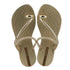 Ipanema Womens Glam Ring Thong Sandal Beige Gold | Ipanema