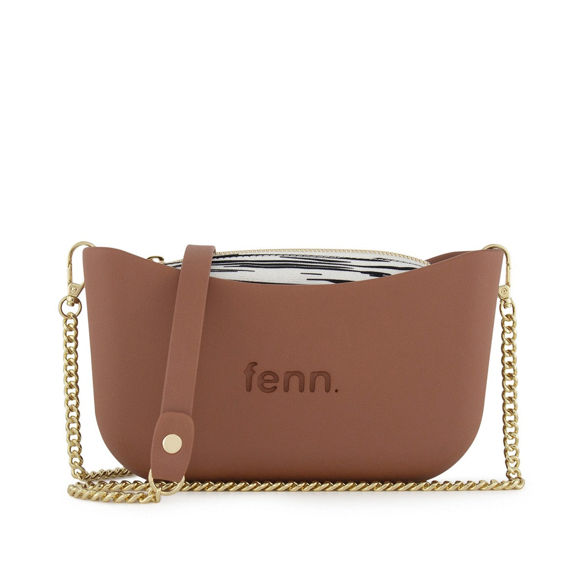 Fenn Classic Handbag An-Pattern Inner-Gold Zip-Chain Strap