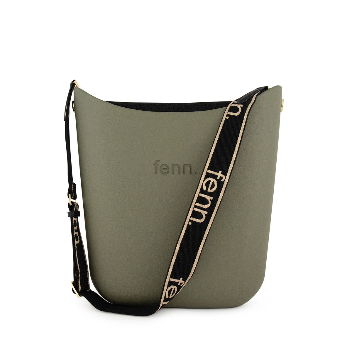 Fenn Elegant Fenn Handbag Watercress Black Inner Gold Zip Adjustable Canvas Strap