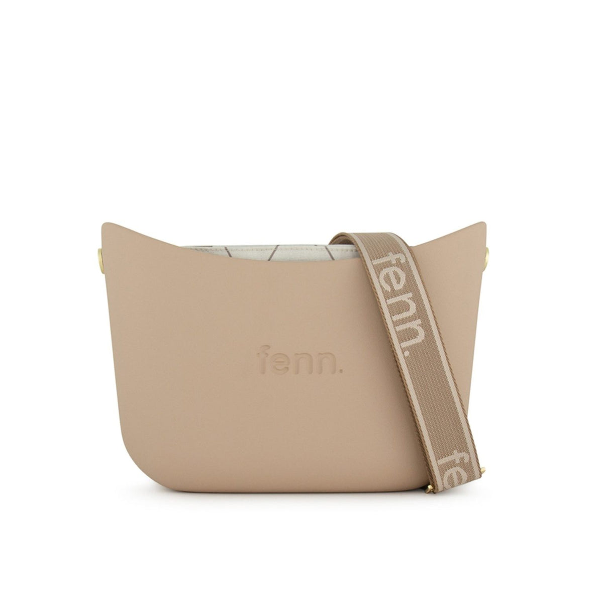 Fenn Messenger Bag-Sand-Pattern Inner-Gold Zip-Adjustable Canvas Strap