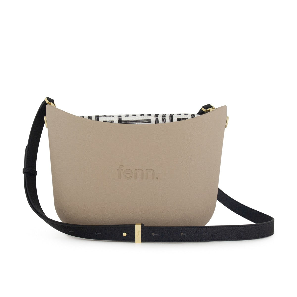 Fenn Messenger Bag-Stone Pattern Inner-Gold Zip-Adjustable Faux Leather Strap