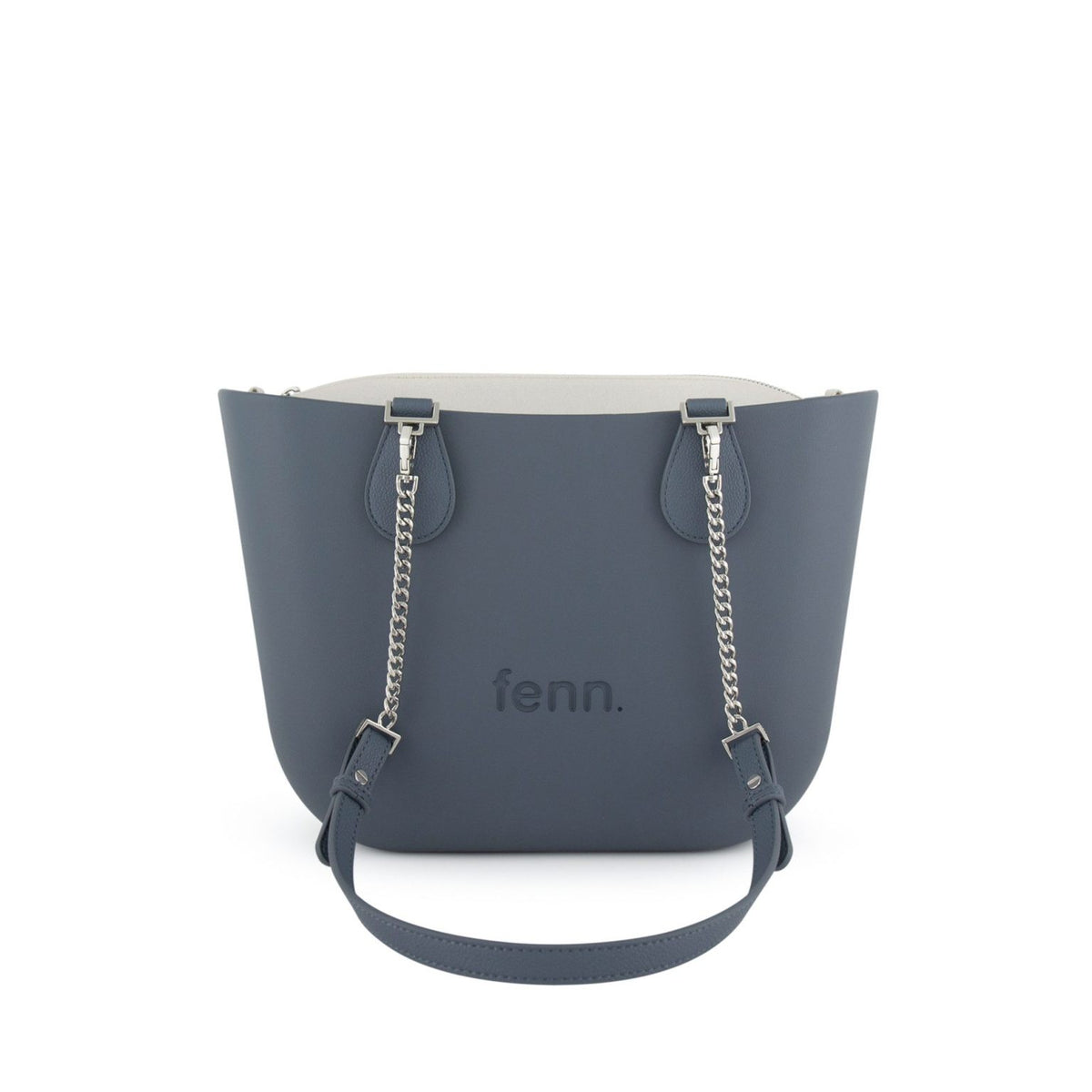 Fenn Petite Handbag Denim-Bone Inner-Silver Zip-Denim/Silver Chain Handle