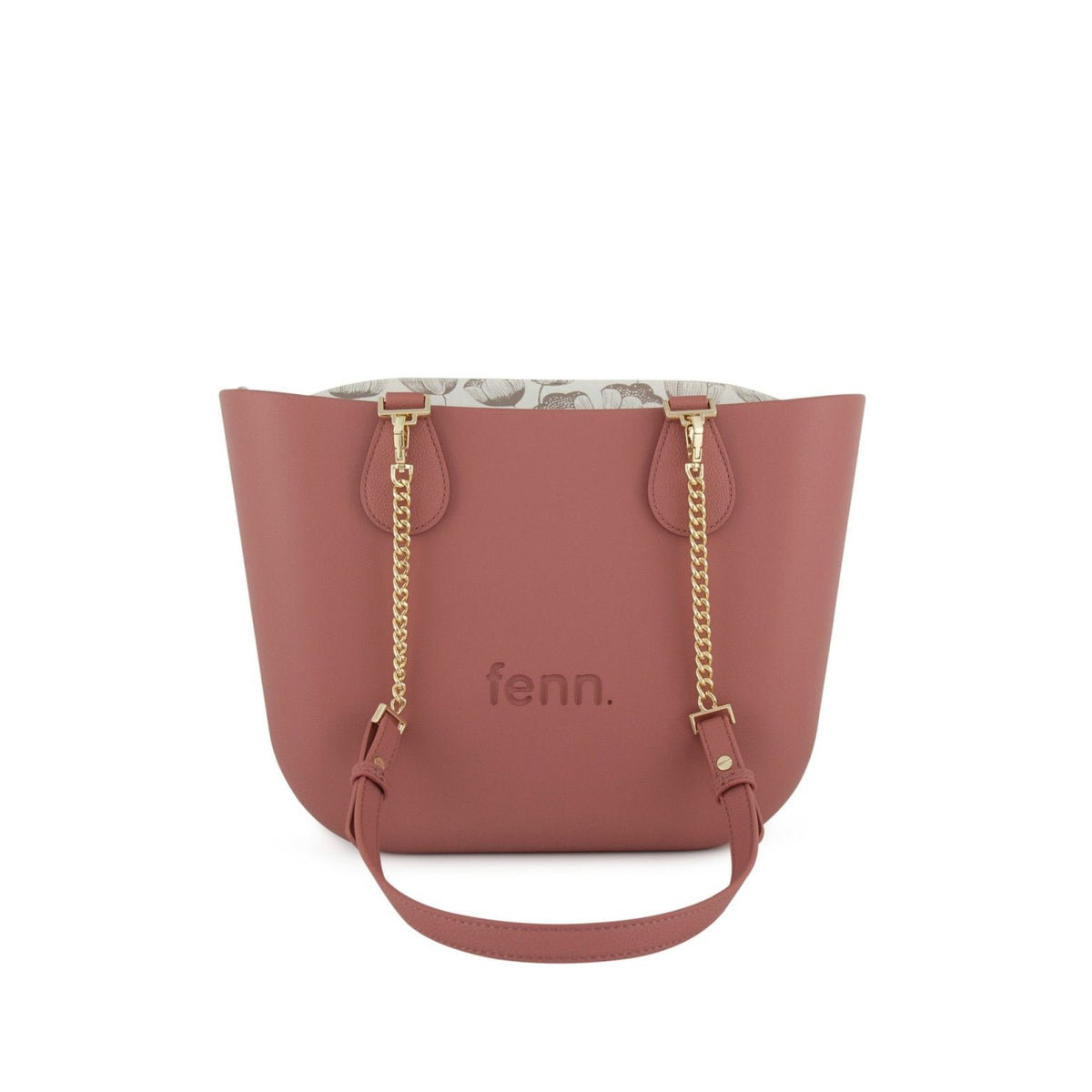 Fenn Petite Handbag Pink-Pattern Inner-Gold Zip-Pink/Gold Chain Handle