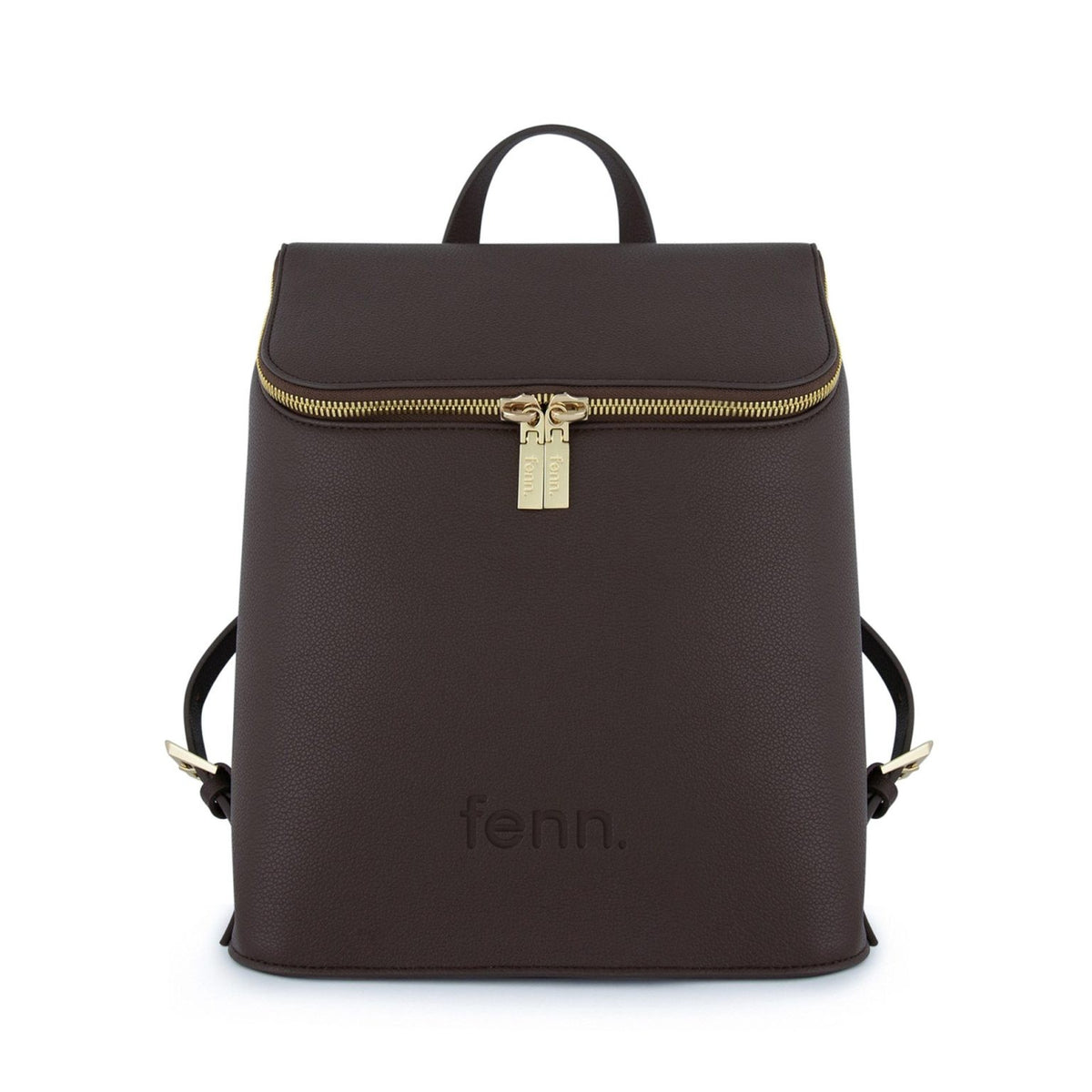 Fenn Satchel Backpack Chocolate Gold Zip