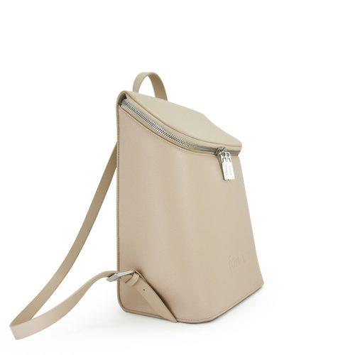Fenn Satchel Backpack Oatmeal Silver Zip