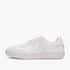Fit Flop Mens Dash Ff Sneaker in urban white, shown from a side view, featuring a sleek leather design.