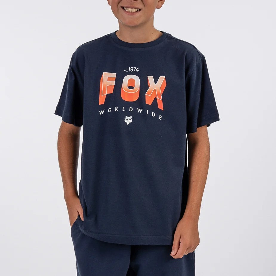 Fox Boys Block Tee Summit Navy