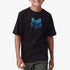 Black Fox Boys Blur short sleeve tee with a blue pixelated fox head logo on the chest, worn by a boy.