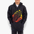 Fox Boys Pullover Hoody in black with an orange and yellow gradient FUTURE logo, worn by a boy with hands in the front