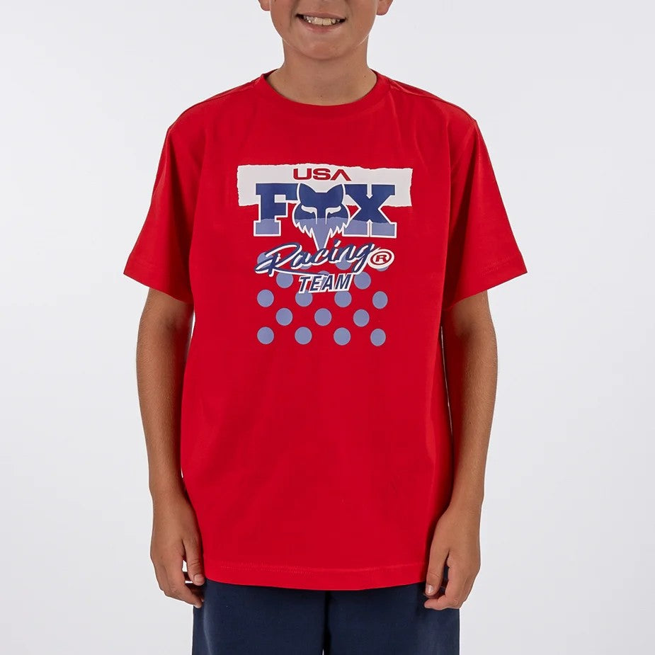 Fox Boys Ride Hard Youth Tee Racing Red