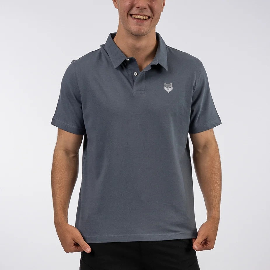 Fox Mens Axion Short Sleeve Golfer Granite Grey