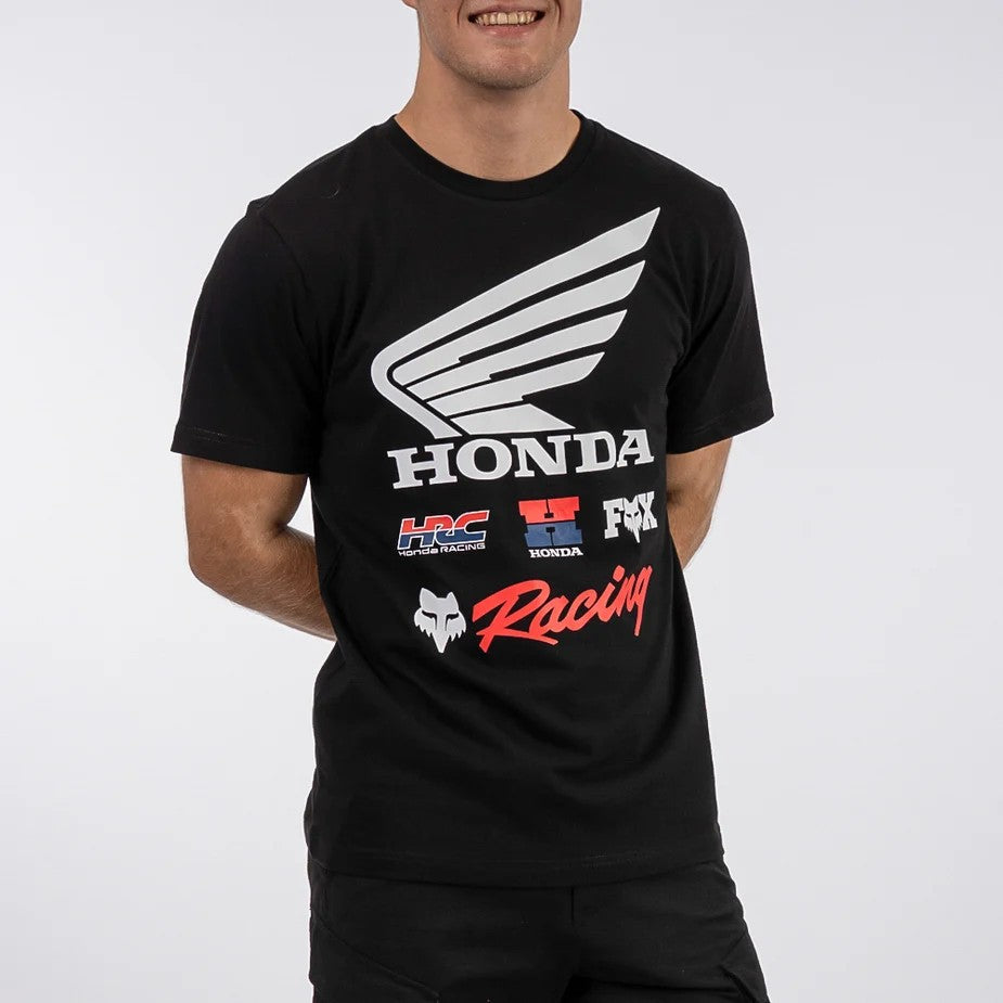 Fox Mens Honda Wings Tee Black