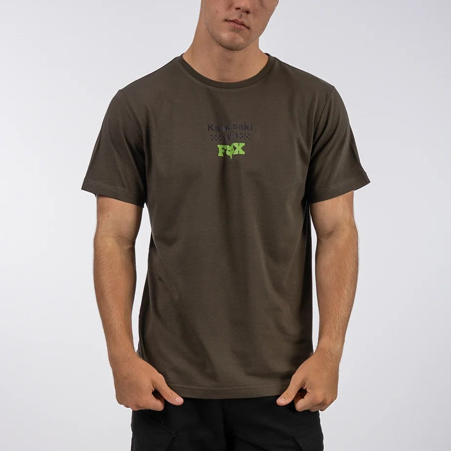 Fox Mens Kawasaki Ov Tee New Taupe