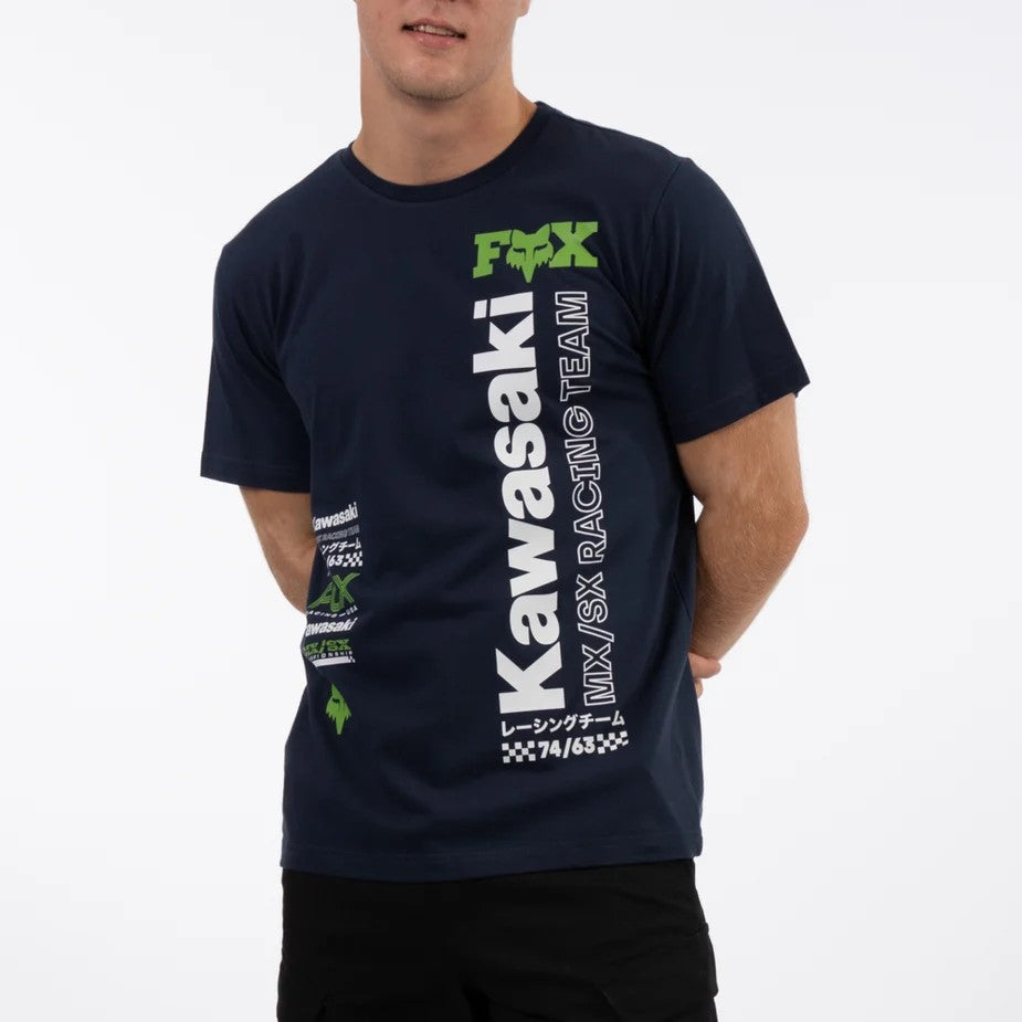 Fox Mens Kawasaki Vertical Tee Summit Navy