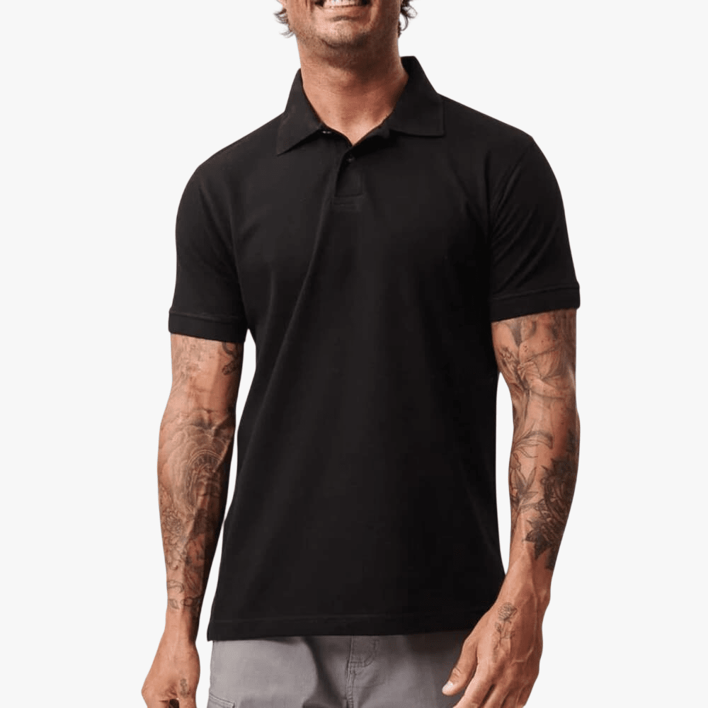 Fox Mens Steadfast Short Sleeve Golfer Black | Fox
