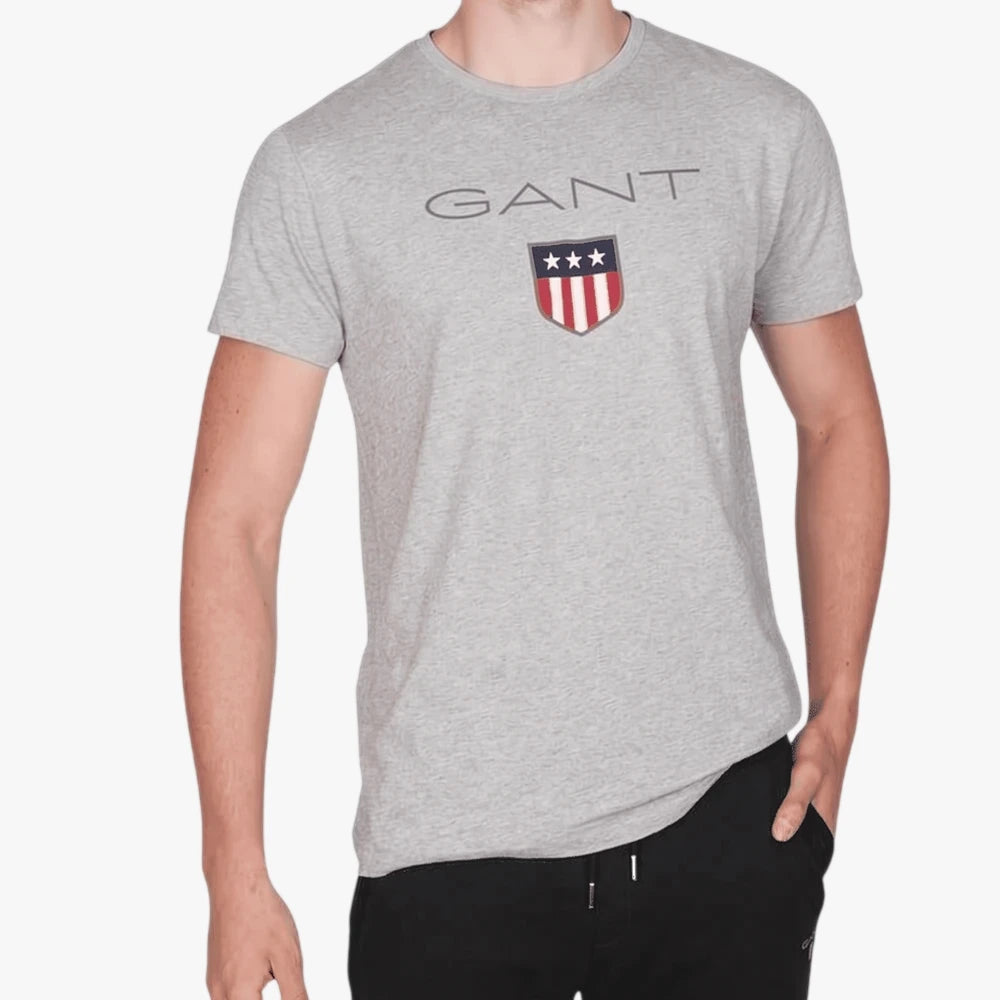 Gant Mens Shield Short Sleeve Tee Grey