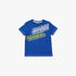 Blue Guess boys short sleeve tee featuring a bold yellow and white &