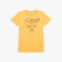 Guess Boys Short Sleeve Tee in vibrant yellow, featuring a classic crew neck and a prominent branded triangle logo on the