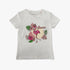 Guess Girls white short sleeve tee featuring a pink flamingo and tropical leaves graphic for kids.