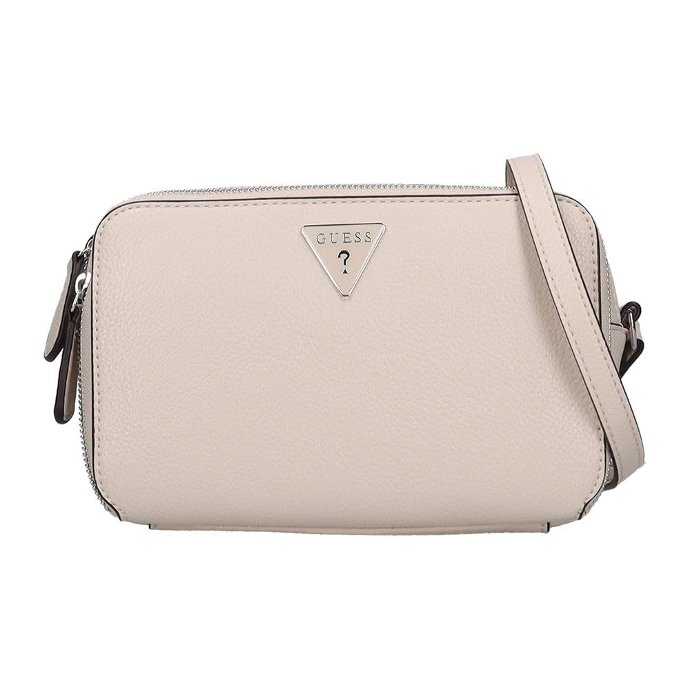 Guess Lisa Mini Double Zip Crossbody Bag Stone