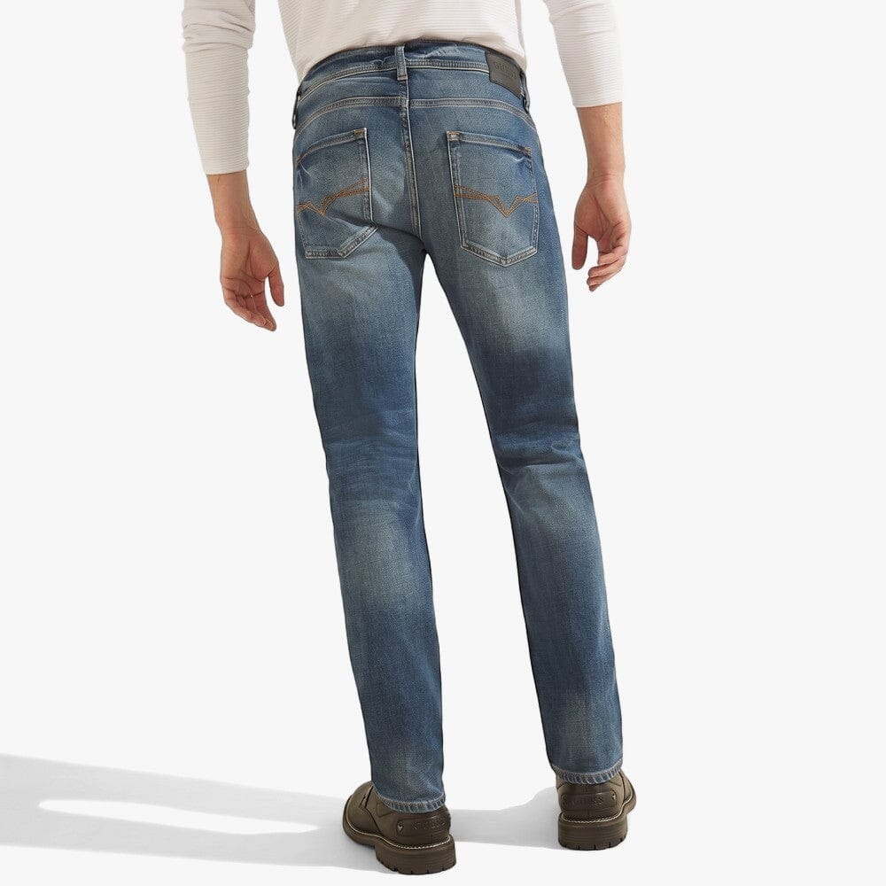 Guess Mens As1mark Slim Straight Jean Medium Wash | Guess
