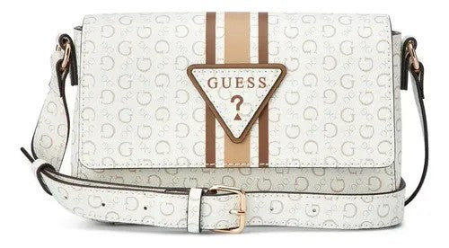 Guess Tabitha Flapover Croddbody Bag White