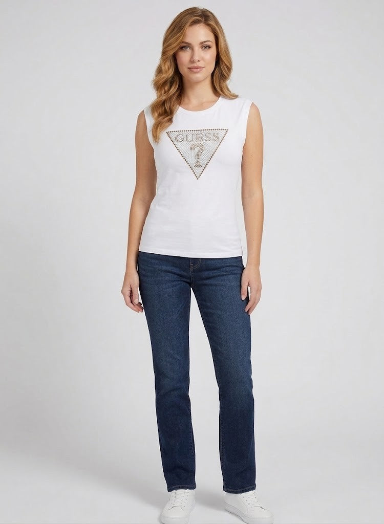Guess Womens Ava Tank Top White