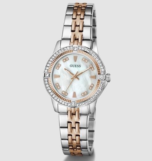 Guess Womens Hartly 2 Tone Silver Rose Gold Watch | Guess