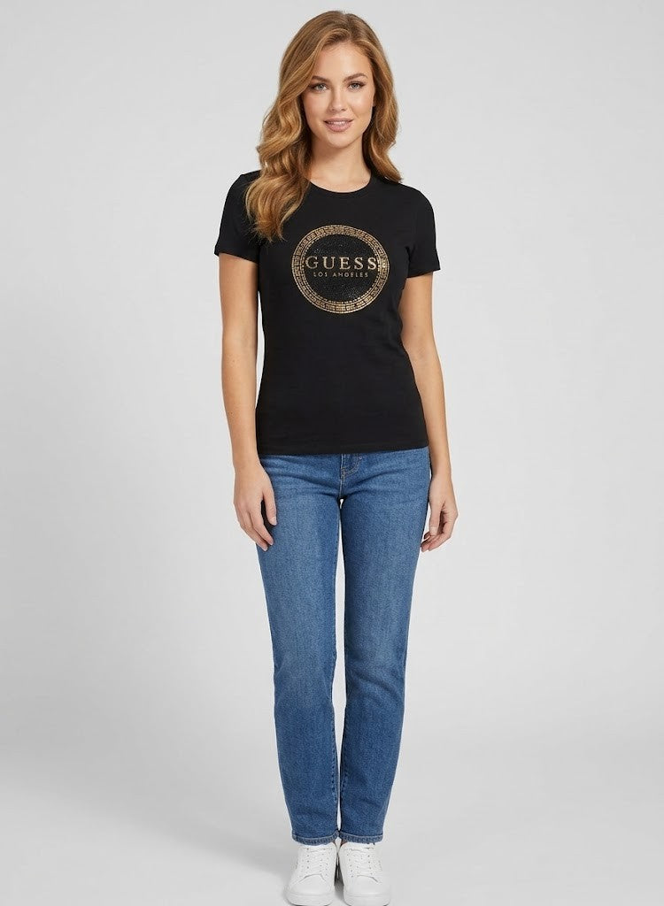 Guess Womens Mishka Bling Tee Black