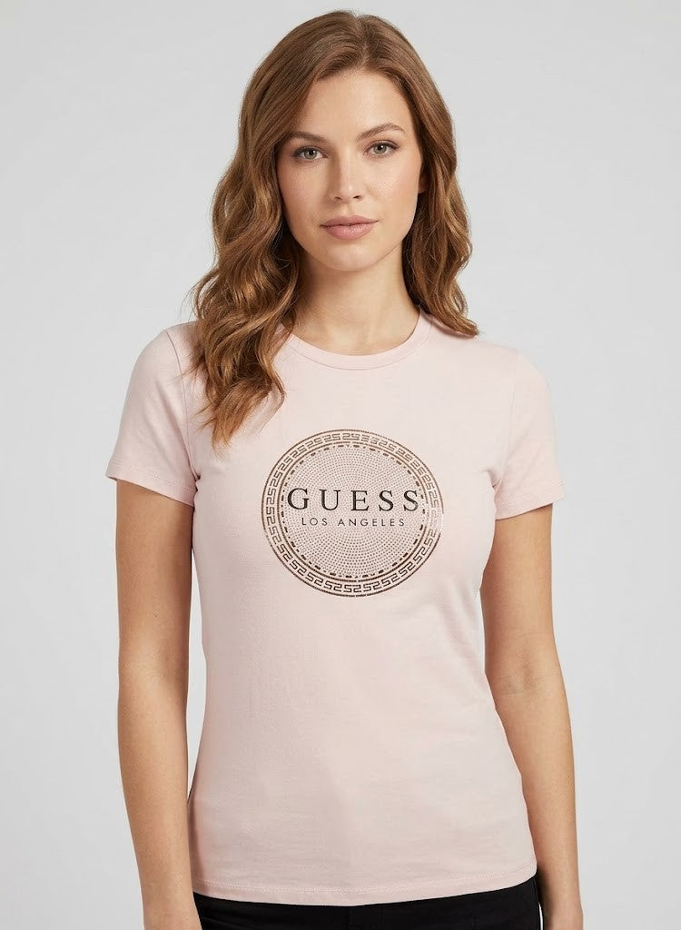 Guess Womens Mishka Bling Tee Rose