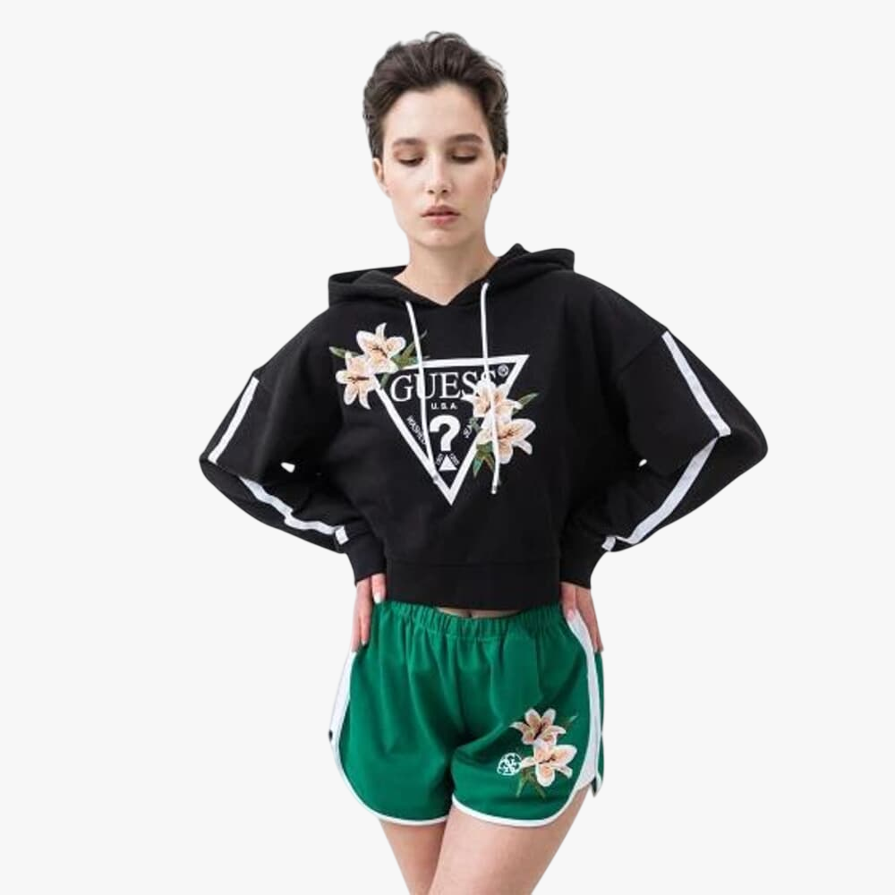 Guess Womens Zory Hoodie Sweatshirt Black Guess