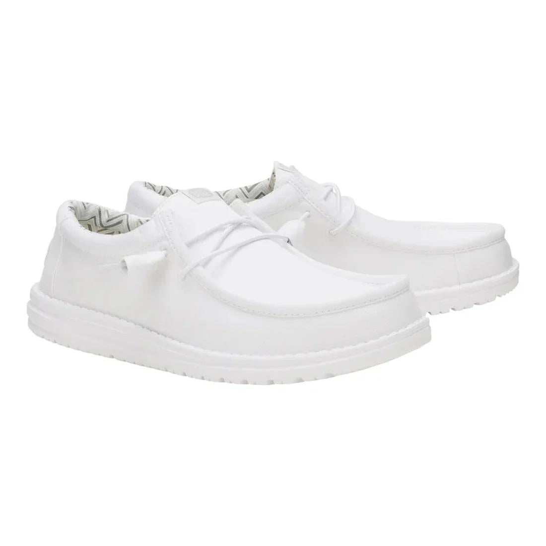 Hey Dude Mens Wally Stretch Canvas White White