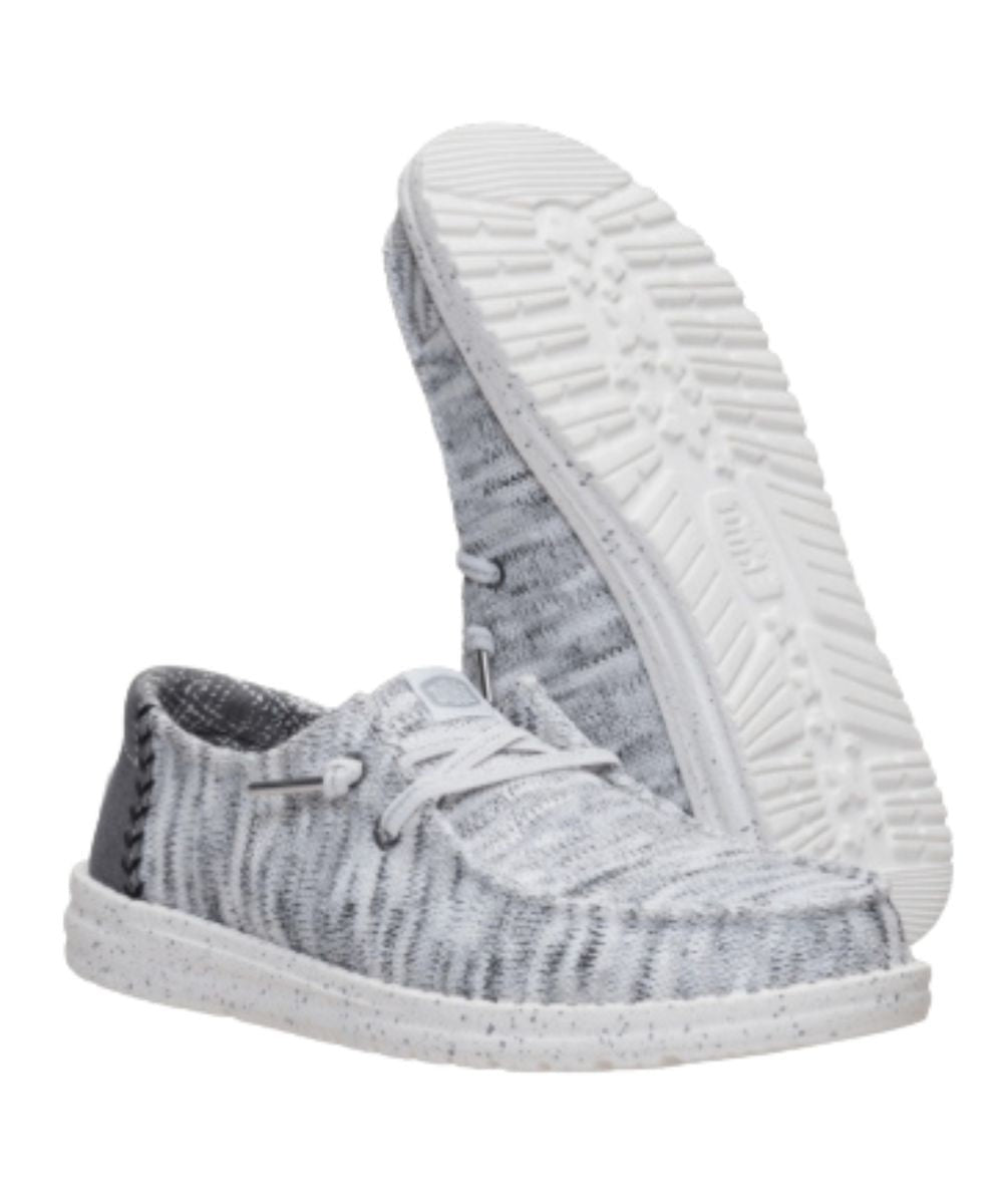 Hey Dude Womens Knit Shimmer Shoe Grey Multi