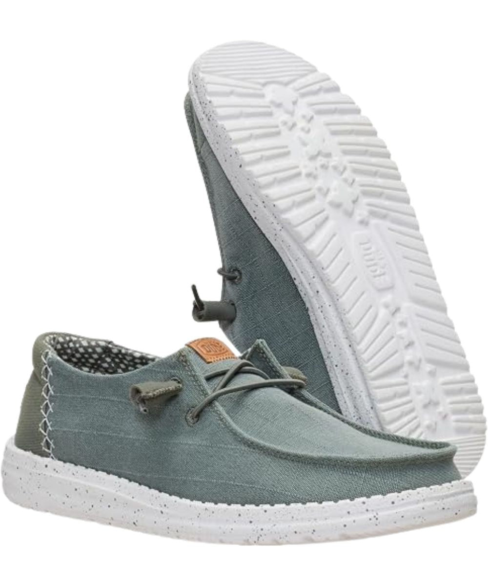Hey Dude Womens Wendy Chambray Grid Dark Olive