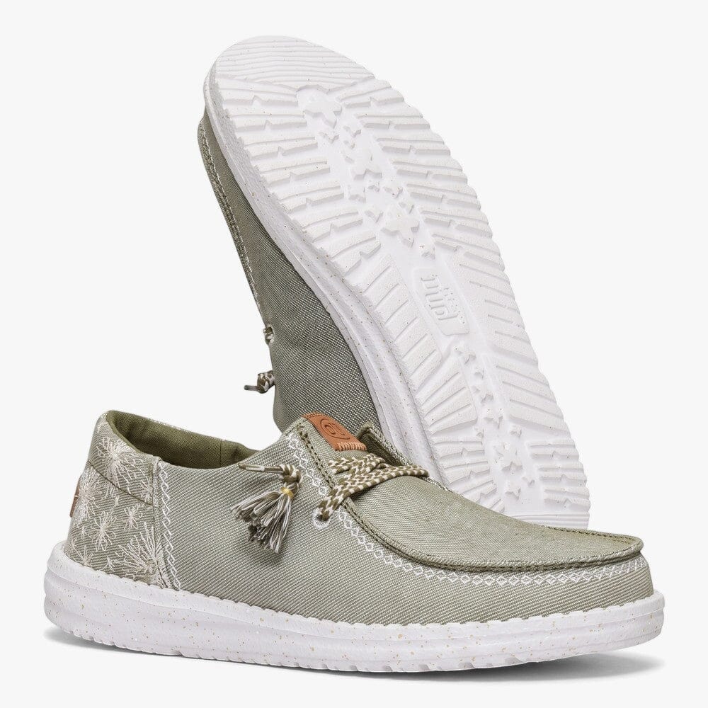 Hey Dude Womens Wendy Funk Embroid Floral Olive | Hey Dude