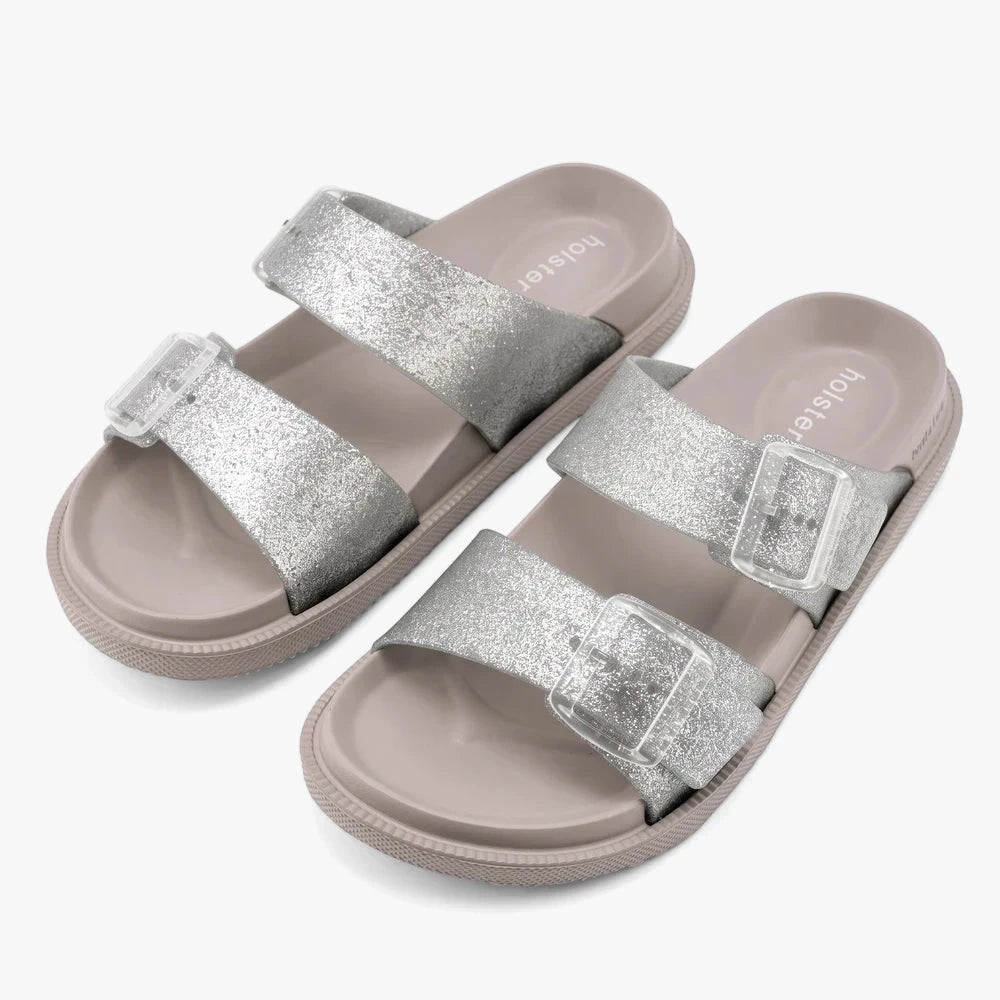 Holster Womens Soleshimmer Sandal Silver Glitter | Holster