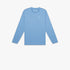 Bliss Blue Hurley Evd Hybrid UPF Long Sleeve Surf Shirt, featuring a small logo on the chest and a smooth fabric.