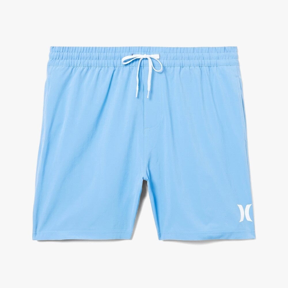 Hurley Mens One And Only Solid Volley 17" Boardshorts Unity Blue | Hurley