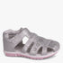 Hush Puppies Girls Infants Lisa Fisherman Sandals in silver multi, featuring intricate floral perforations and a contrasting