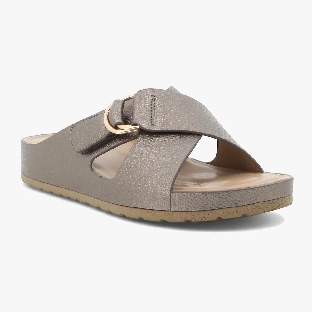 Hush Puppies Womens Soft Tanika Sandal Pewter | Hush Puppies