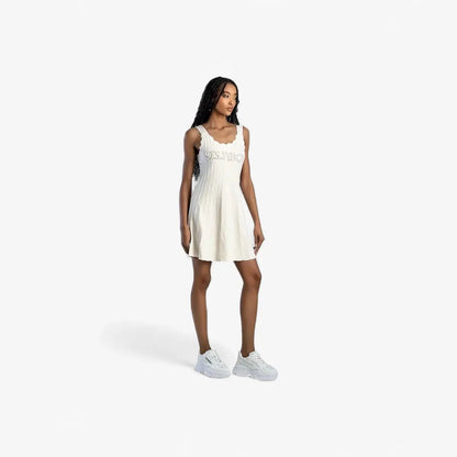 Sissy Boy Knitwear Mini Dress Flare Hem Scallop Edge Off White | Sissy Boy