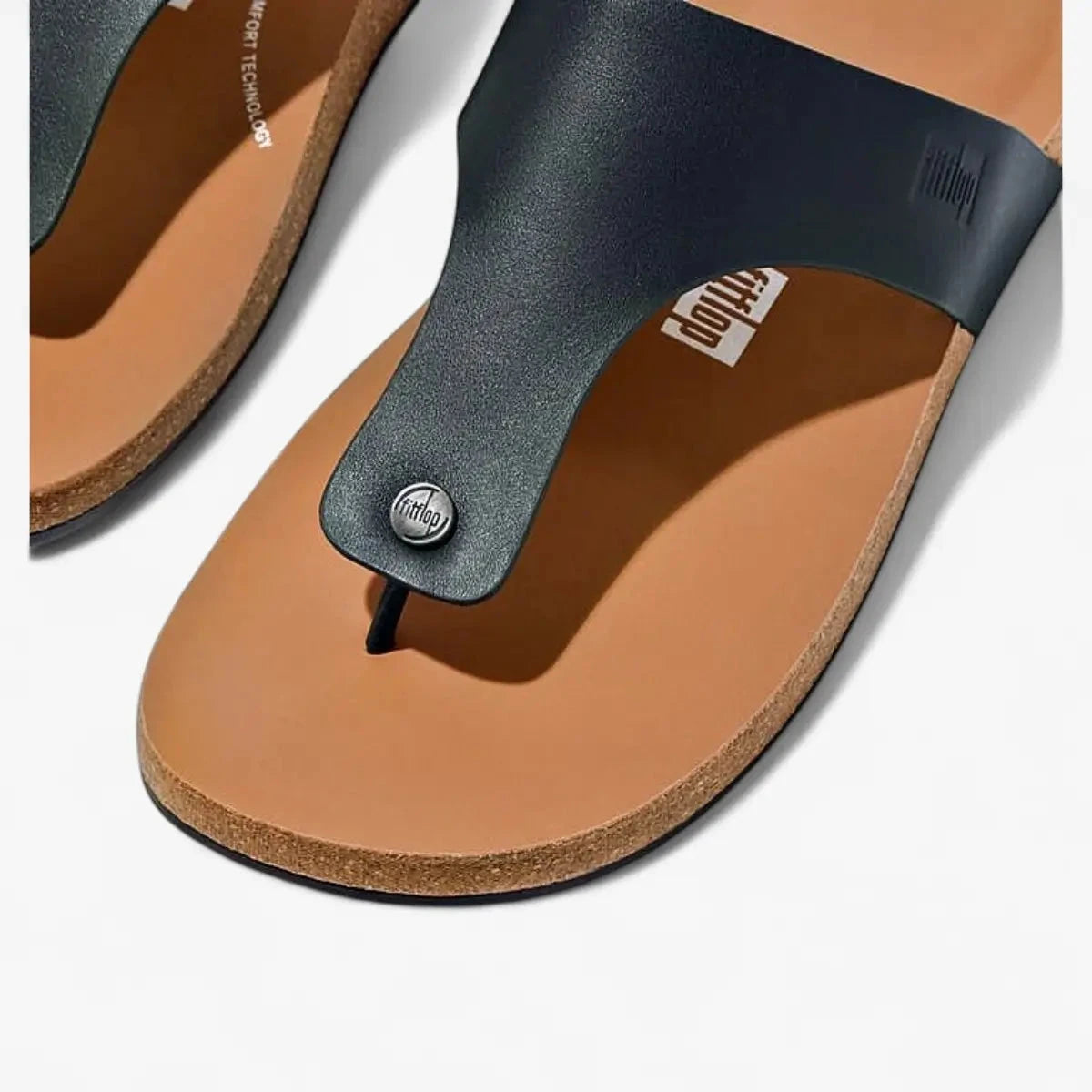 Fit Flop Mens Cork Leather Sandal Black | Fit Flop