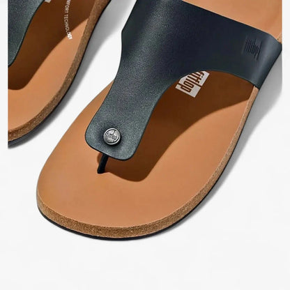 Fit Flop Mens Cork Leather Sandal Black | Fit Flop