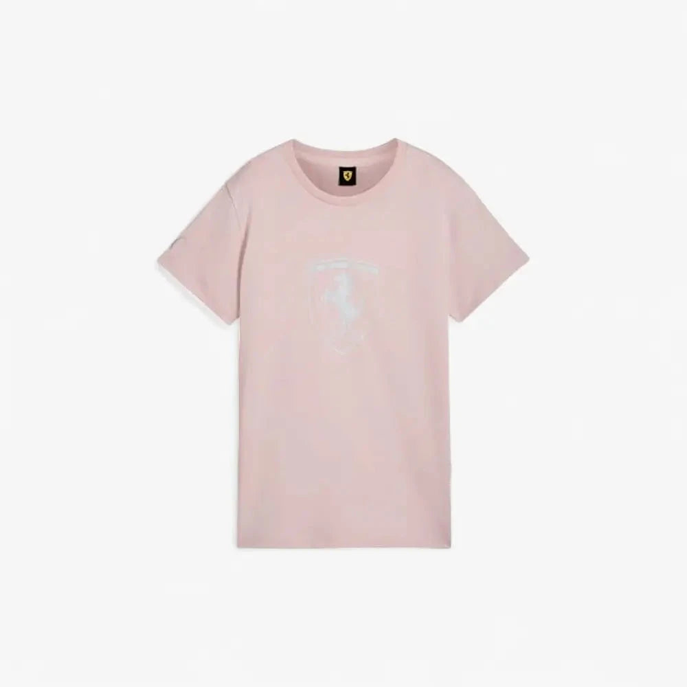 Puma Womens Ferrari Sportswear Tonal Shield Short Sleeve Tee Pale Mauve | Puma