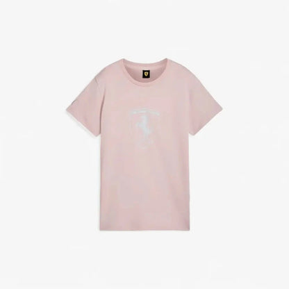 Puma Womens Ferrari Sportswear Tonal Shield Short Sleeve Tee Pale Mauve | Puma
